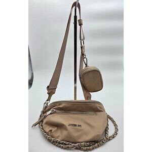 Madden NYC Tan Crossbody Bag With Adjustable Strap & Small Pouch Chain Detail Zi